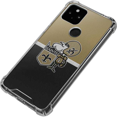 NFL New Orleans Saints Vintage Google Pixel 5 Clear Case